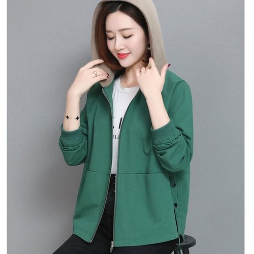 Women's Short Double Windbreaker, Korean Version Short Jacket, Spring and Autumn Mother Jacket, Korean Style Loose Fashion Ins