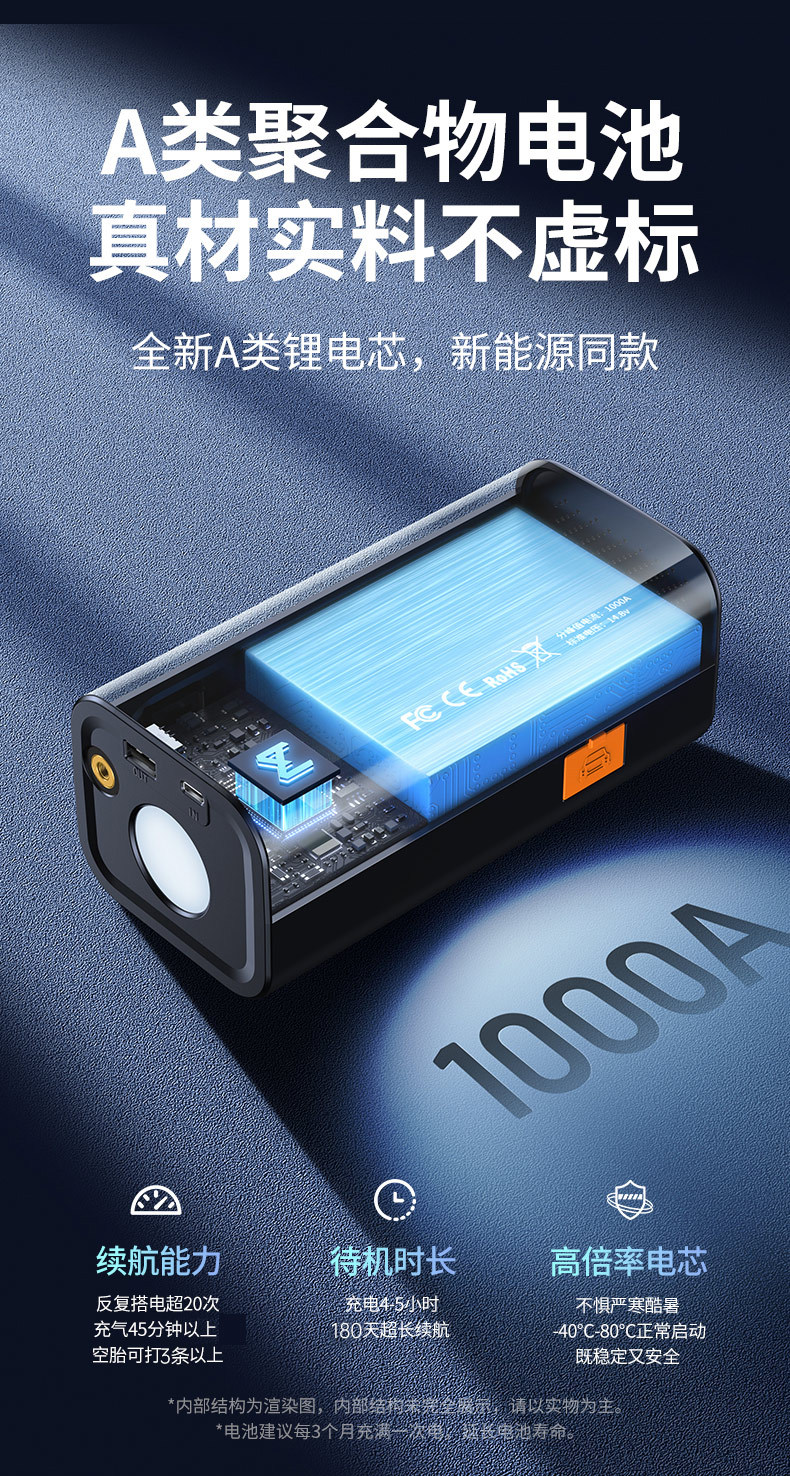 【Qs213】Buwei Inflatable Air Pump Emergency Jump Starter Power Supply Inflatable All-In-One Device with Electric Ignition
