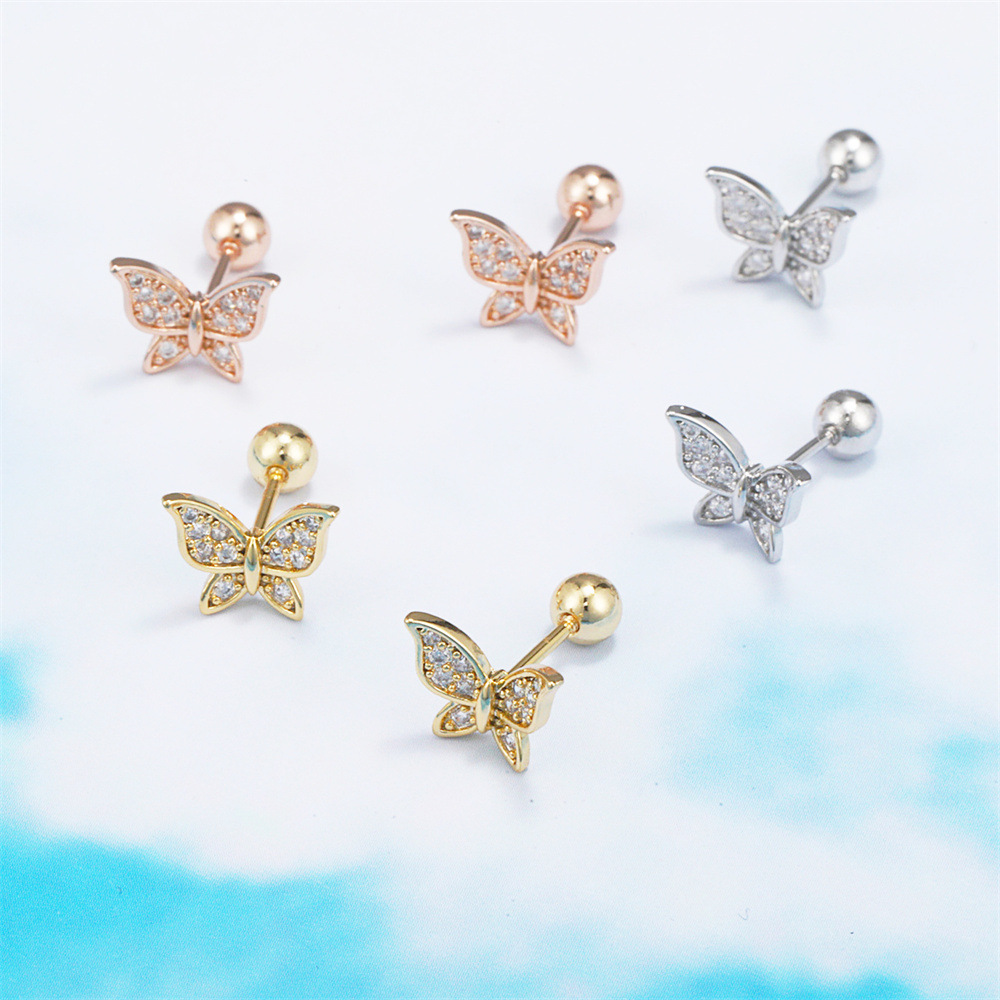 Classic Temperament Butterfly Gold Non-fading Piercing Earring display picture 8