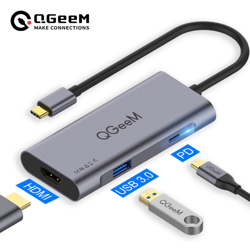 USB C HUB HUB TYPE C expansion dock USB C HDMI video adapter 4K for Apple Mac