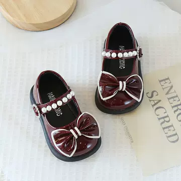 One Year Old Baby Toddler Shoes Baby Girl Princess Leather Shoes Children's Spring and Autumn Single-layer Shoes Soft Sole Non-slip Girls' Shoes - ShopShipShake