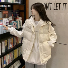 羽绒棉服背心马甲女大码冬季2024新款时尚马夹外穿秋冬女款白纯色