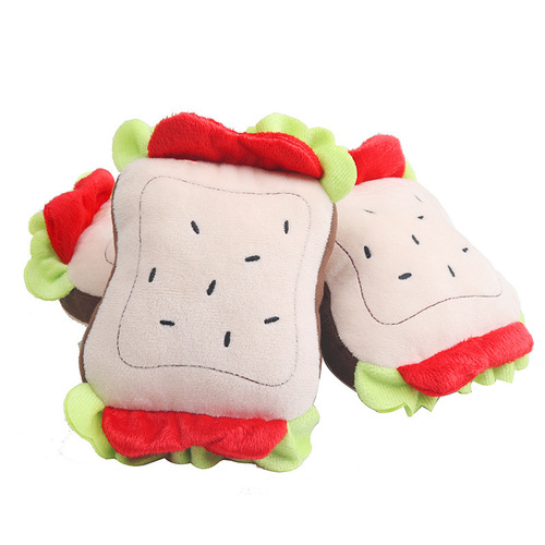 Pet Supplies Cross-border Amazon Dog Teething Sandwich Dumplings Chewing and Sounding Plush Toy