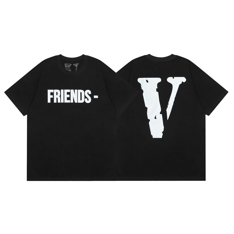 Top Version Vlone Fog Reflective Print Short-Sleeved Friends Summer Classic Large V Loose-Fitting Unisex T-Shirt Top Version Vlone Fog Reflective Print Short-Sleeved Friends Summer Classic Large V Loose-Fitting Unisex T-Shirt