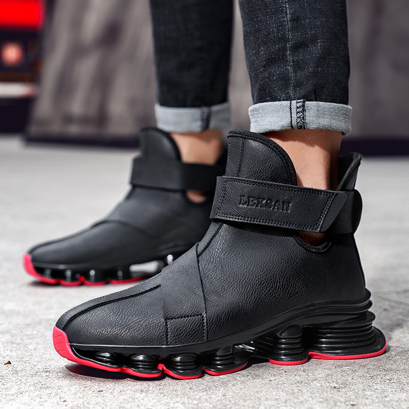 Cross-Border Blade Shoes 2025 Autum New High-Top Casual Sports Shoes Leather Fashion Trendy Ins Shoes Export Men's Shoes
