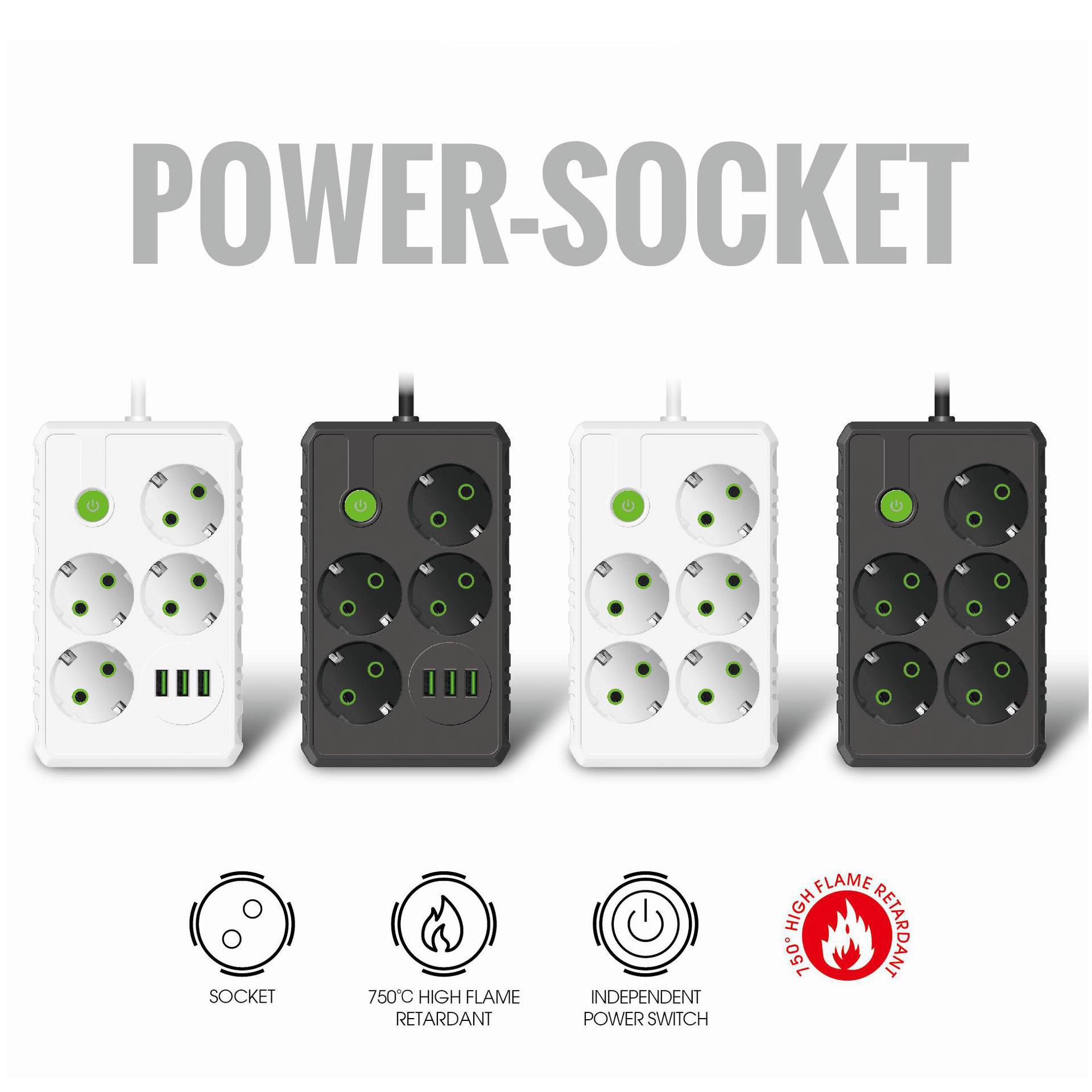 Negro y blanco comercio exterior exportación transfronteriza Indonesia Rusia estilo europeo estándar europeo zócalo de enchufe de doble redón