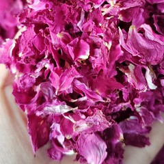 乾燥バラの花びら メーカー直送 平陰食用八重バラ茶原料 乾燥バラの花びら