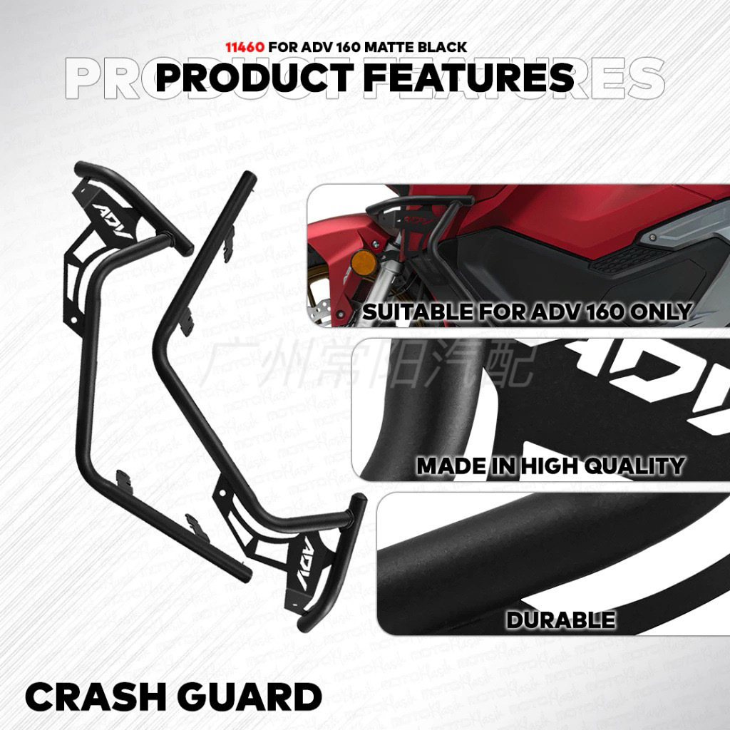 Motorcycle ADV160 modified crash bars, suitable for 2021-2026 Honda ADV160 models, providing protection against falls