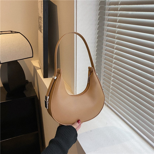 French niche crescent bag for women  summer new fashion solid color casual texture fashion shoulder bag armpit bag