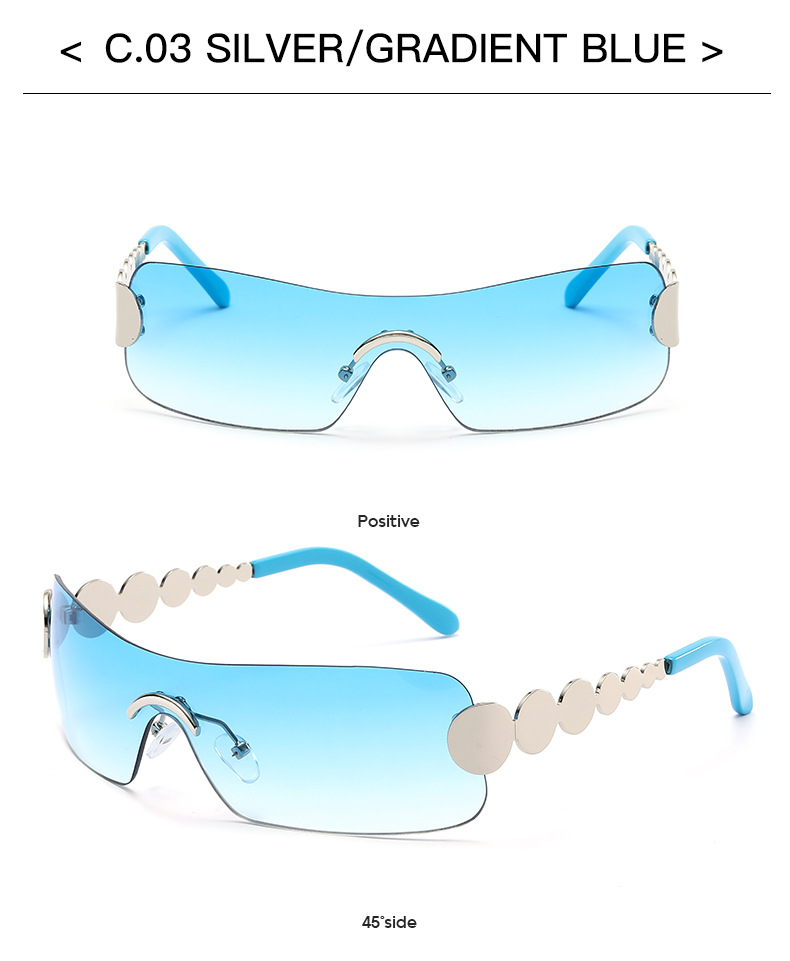 58g Weight Frameless Glasses Structure Sunglasses Classification PC, UV400 Protection Lens Material Square Glasses Style Holiday, Travel Occasion Solid Color Pattern Women's Gender Vintage Style, Classic Style Style Grey, Gold Color Vintage Style Classic Style Solid Color PC UV400 Protection Square Frameless Women's Sunglasses 13