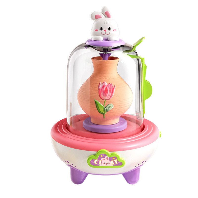 Máquina de cerámica mini eléctrica de punta de dedo para niños hechos a mano, juguetes de barro de cerámica sin fiebre para estudiantes de primaria