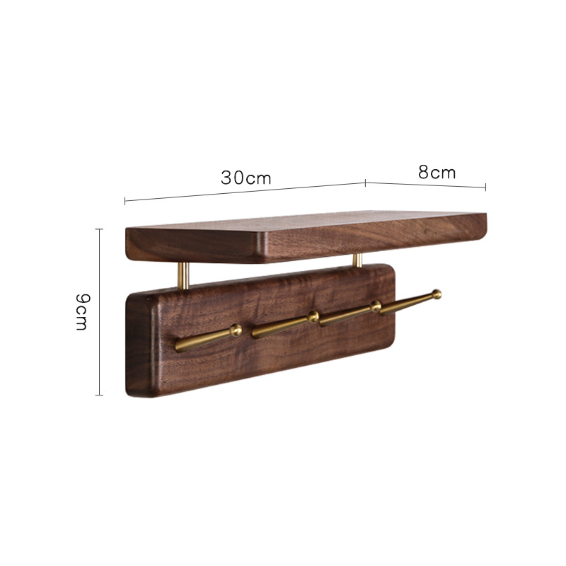 Fábrica directa sin perforación gancho de ropa de nuez negra puerta de entrada gancho de llave de pared almacena gorras de ropa de puerta image 17