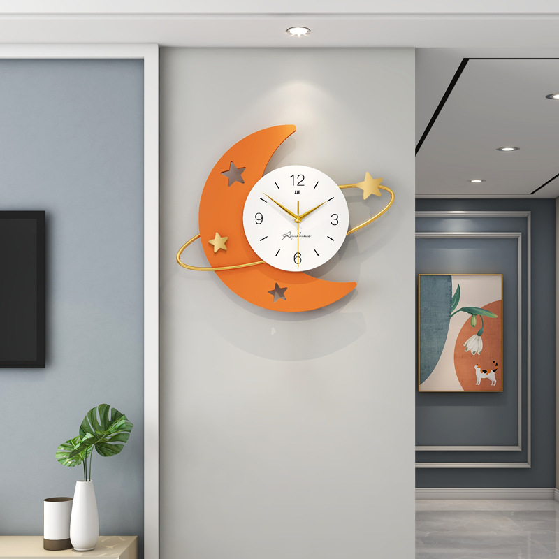 Reloj de pared sala de estar moda decoración del hogar reloj nórdico luz de lujo arte reloj de pared personalidad en línea rojo creativo reloj de pared