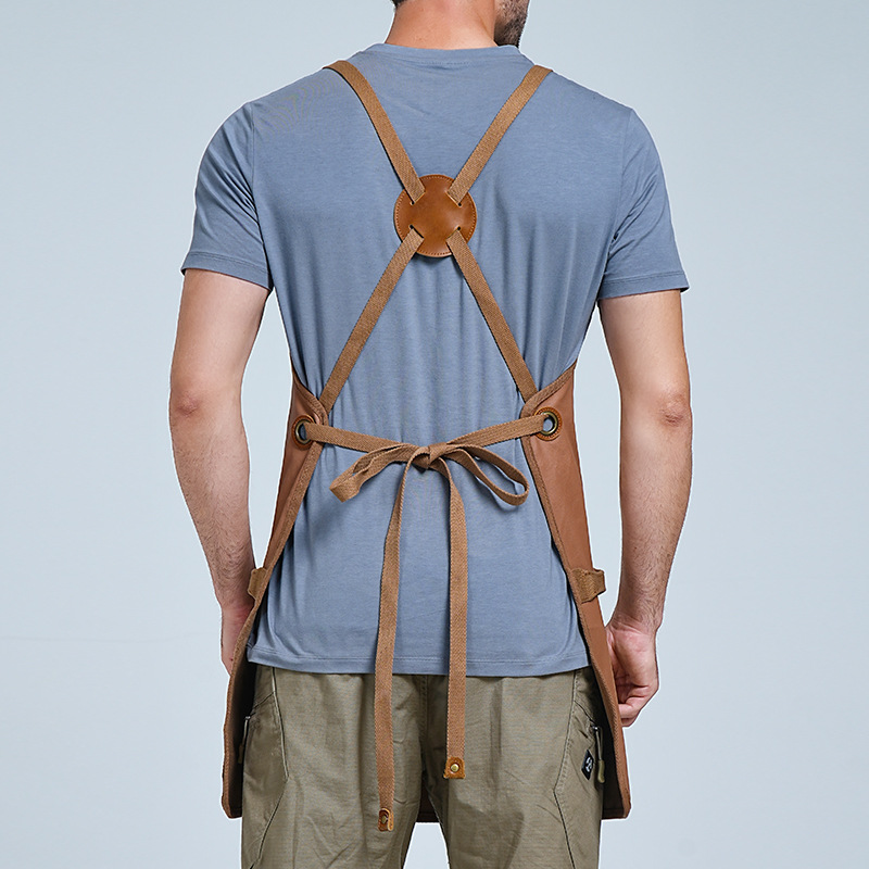 Amazon transfronterizo delantal de lona de pegamento logo personalizado de bolsillo al aire libre delantal de trabajo de carpintería fábrica al por mayor