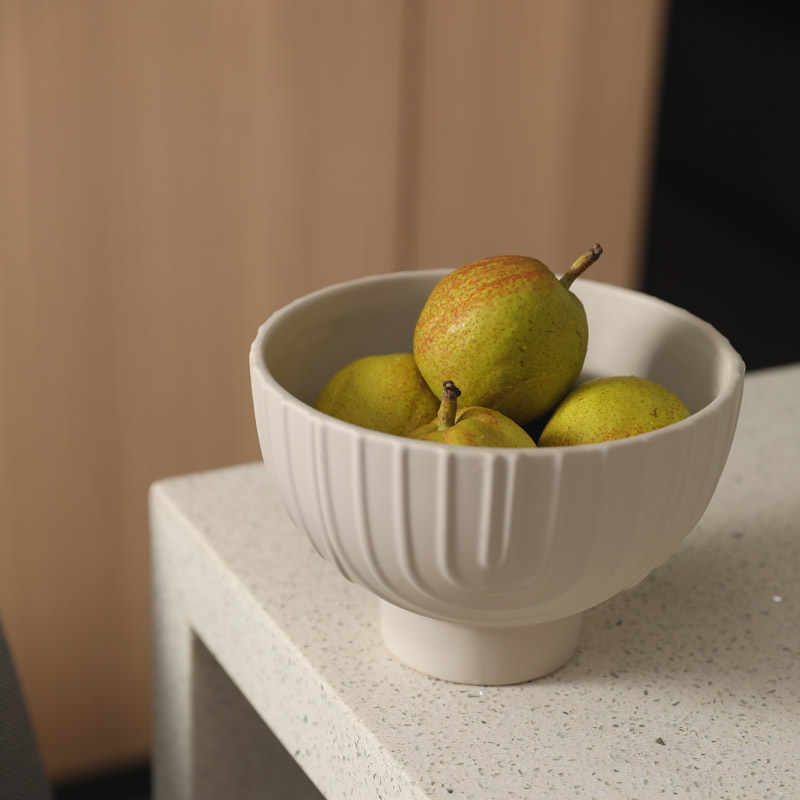 Simple mesa de café alta pierna fruta placa decoración modelo habitación bandeja decoración sala de estar creativa cerámica frutero merienda placa