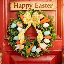 跨境复活节彩蛋尤加利花环节日前门花环派对庭院门挂装饰