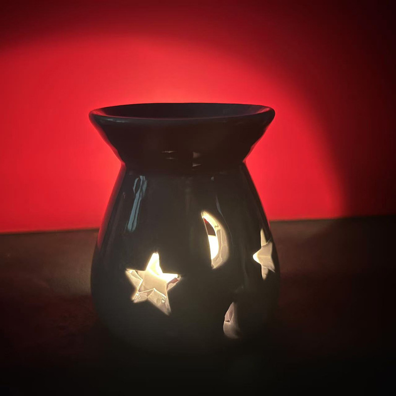 Quemador de Aceites Esenciales Estrella y Luna de Cerámica Decorativo para el Hogar image 4