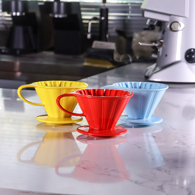 Coffee hand filter cup V02 drip filter coffee filter cup ceramic drip filter petal cup 1-4 person