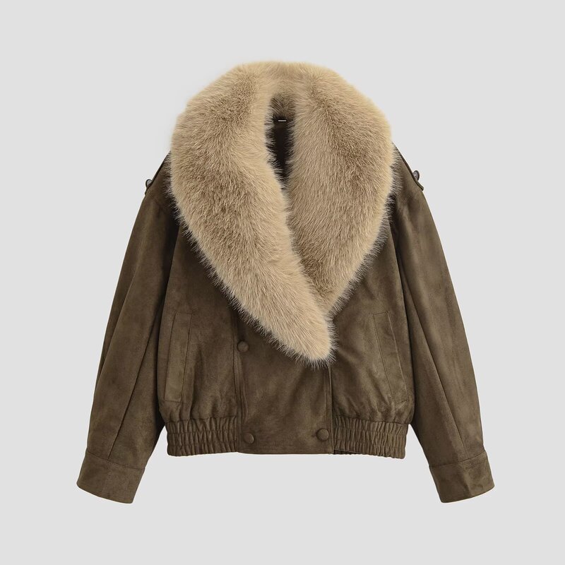 Taop&Za Women's Clothing 2026 Spring New Style Warm, Fashionable and Comfortable Fur Collar Leather Jacket 4341853 Taop&Za Women's Clothing 2026 Spring New Style Warm, Fashionable and Comfortable Fur Collar Leather Jacket 4341853