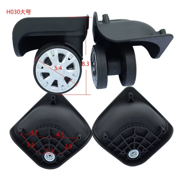 H030 large double-row wheel trolley case wheels luggage accessories suitcase universal wheel casters mute wear-resistant