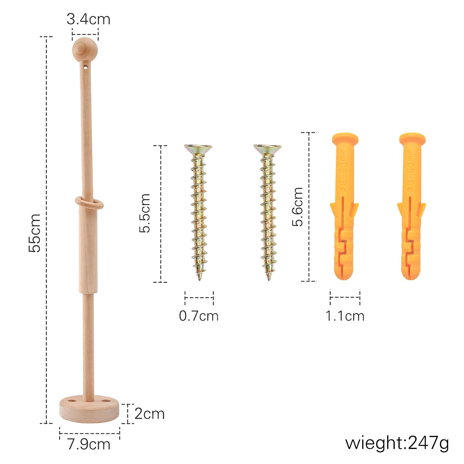 Amazon simple campana de cama para bebé soporte de madera mosquitera barra colgante accesorios de campana de cama recién nacido soporte de campana de cama calmante