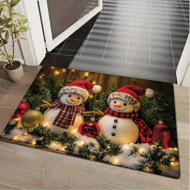 Amazon transfronterizo puerta de entrada alfombra de suelo de lana de cristal de Navidad alfombra de suelo de lana de cristal americana fácil de cuidar alfombra de pies resistente al desgaste image 8