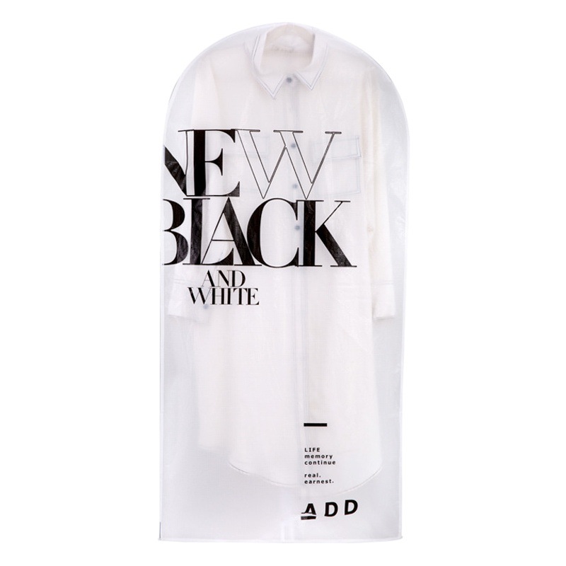 Ropa impermeable a prueba de polvo ropa colgante bolsa de dibujos animados impresión viaje plegable bolsa de almacenamiento transparente hogar cubierta de polvo plana