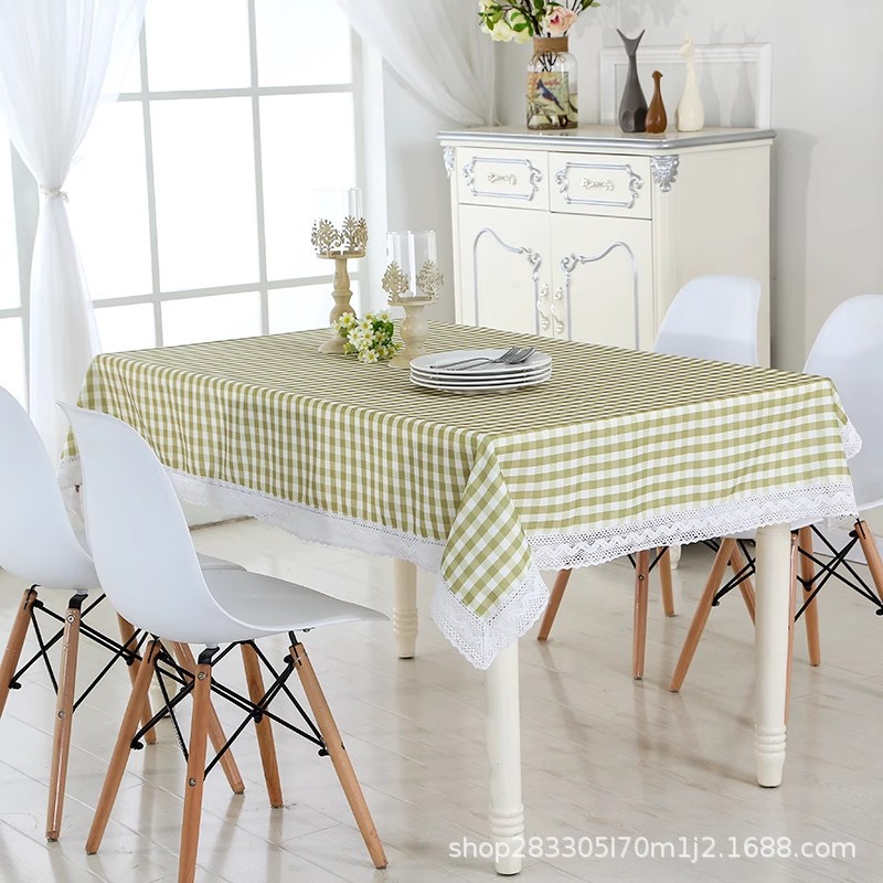 Mesa de centro pastoral mantel impermeable mantel a cuadros mantel de comedor tela de algodón y lino mantel de escritorio rectángulo arte minimalista moderno