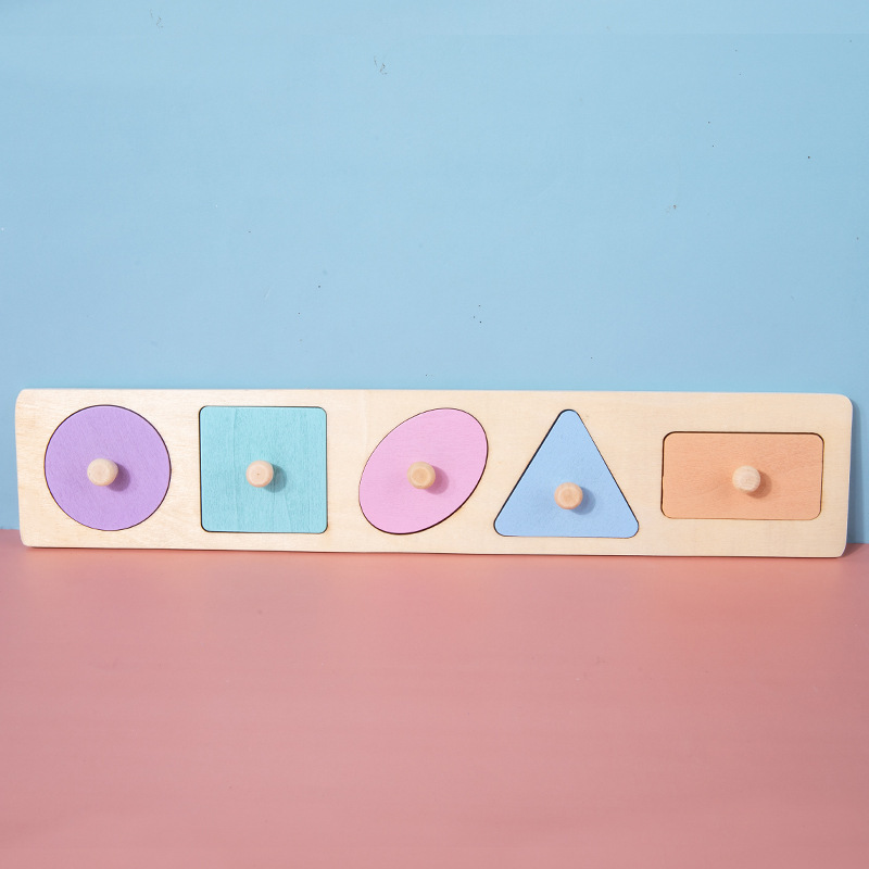 Panel de agarre manual para niños Weiweihu, tablero de emparejamiento cognitivo de forma de macaron magnético, una variedad de juguetes de madera temáticos