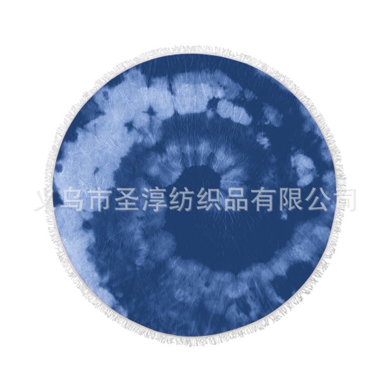 Toalla de playa redonda microfibra con borla impresión imprimible protector solar Toalla de baño fábrica al por mayor