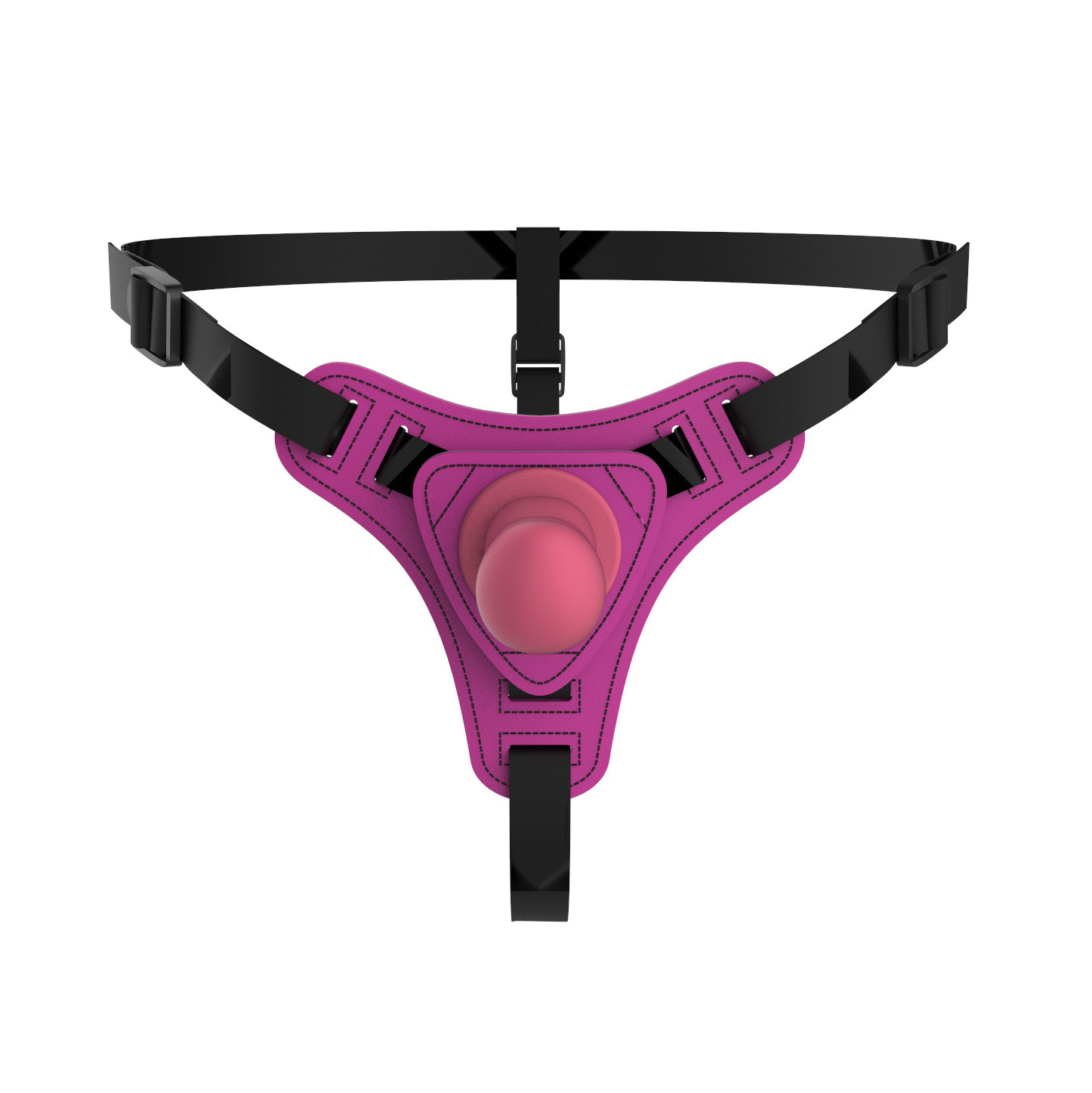 Wearable Strap-on Silicone Pants with Red Dual Dildo Design for Couples — detail image 11