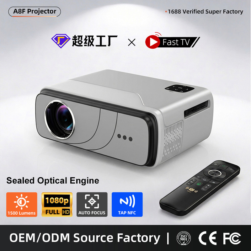 High-Definition Projector with Android System, Free Tv Live Streaming, Home-Use Projector, Foreign Trade Wholesale, Cross-Border New Product Dropshipping