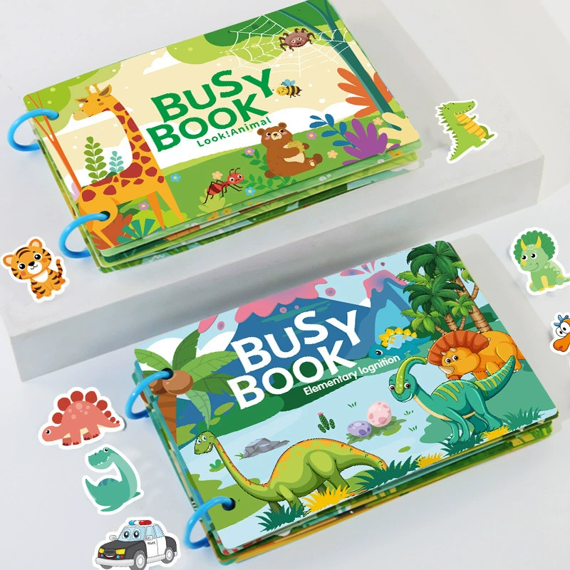 Cross-border English quiet book busy book busy book children's early education paste book flip book enlightenment tearing book