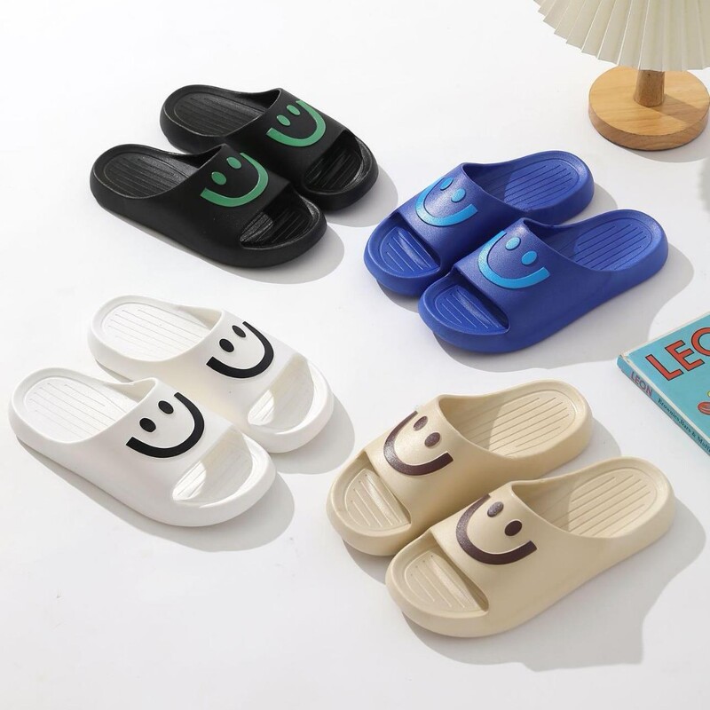 E-Commerce Export Cute Smiling Cartoon Big Children's Slippers for Indoor and Outdoor Wear Fashionable Home Parent-Child Slippers