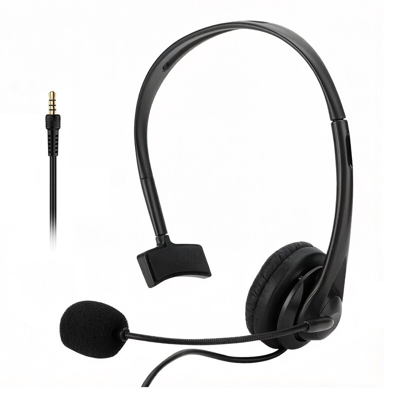 Single-Ear Headset, Headset with Microphone, Dedicated Headset for Customer Service, Wired Headset for Business and Office Use