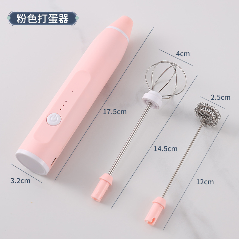 新款电动奶泡器家用三挡电动usb搅拌器迷你牛奶咖啡起泡机|undefined