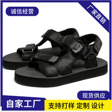 跨境夏季新款男士露趾魔术贴情侣越南沙滩拖凉鞋外穿潮男透气网布