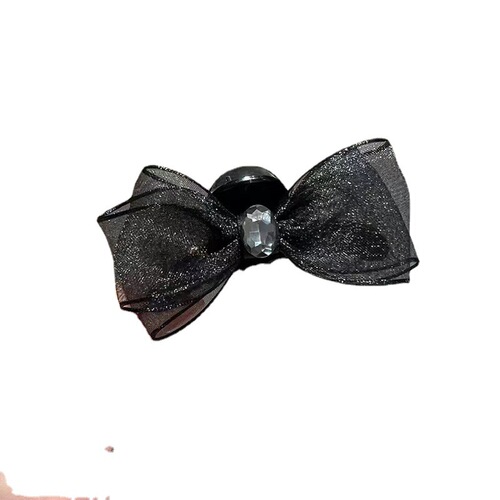 Xiaoxiangfeng double-sided bow tie clip mesh rhinestone claw clip bangs side clip ponytail booster artifact shark clip
