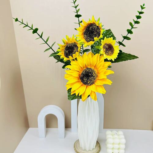 Sunflower Artificial Flower High-end Simulation Potted Chrysanthemum Fake Flower Home Living Room Decoration TV Cabinet Dining Table Decorations