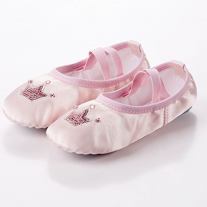 Детские танцевальные туфли Crown с двойной подошвой, дизайн «кошачья лапка», без шнурков, мягкая подошва, обувь для тренировок, танцевальные туфли, обувь для йоги, легкий плоский каблук.