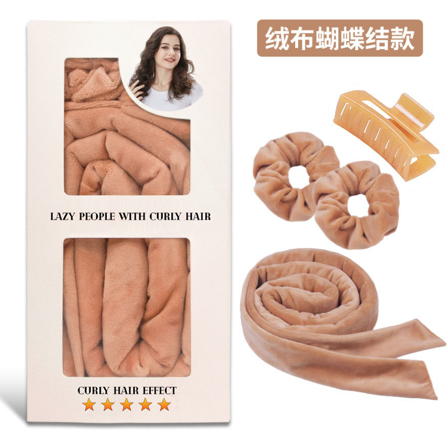 Amazon bowknot perezoso no caliente palo de curling estampado de leopardo sueño Pelo Rizado artefacto gran ola rizador de pelo de algodón de seda