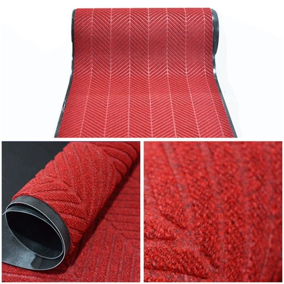 corridor aisle full of coiled material | Avtomobil döşəmə paspasları - tire-pattern-dark-red-special-09-meters-wide-take-a-few-pieces-and-send-a-few-meters