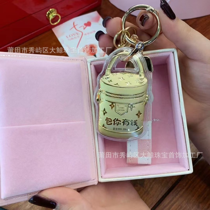 足金999黄金包你有钱水桶包挂件包治百病手机链包包挂件爆款 批发|undefined