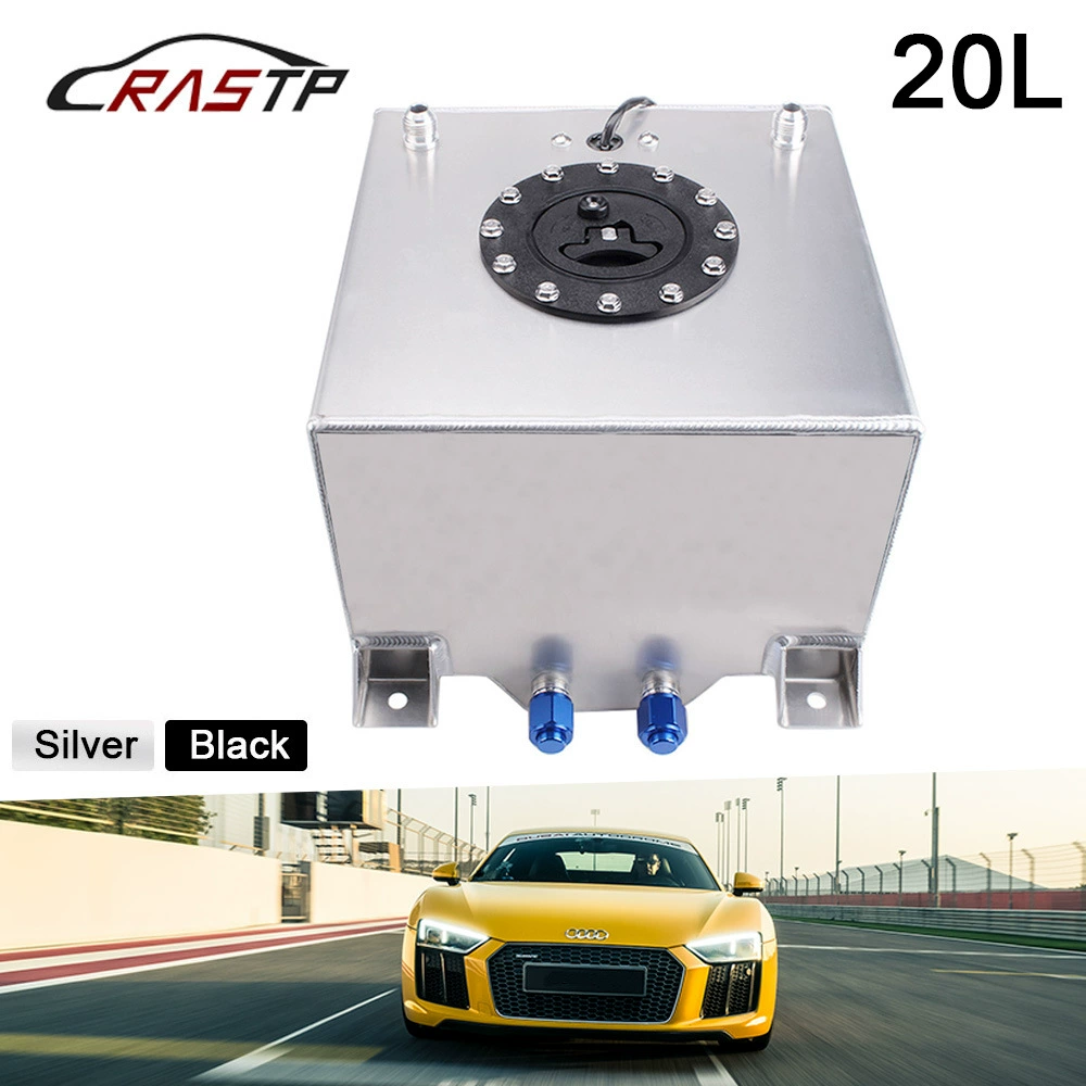 Аксессуары для модификации автомобиля 20L вспомогический топливный бак из алюминиевого сплава буферный бак зеркальная полировка 5 галлонов пластиковая крышка с датчиком