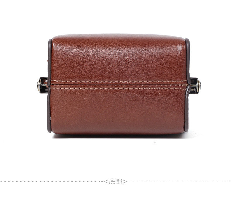 Túi đeo chéo kiêm ví tiền lẻ da bò thật dạng hộp vuông nhỏ có dây xích, 10×10×7,5 cm — Tùy chỉnh chi tiết 16