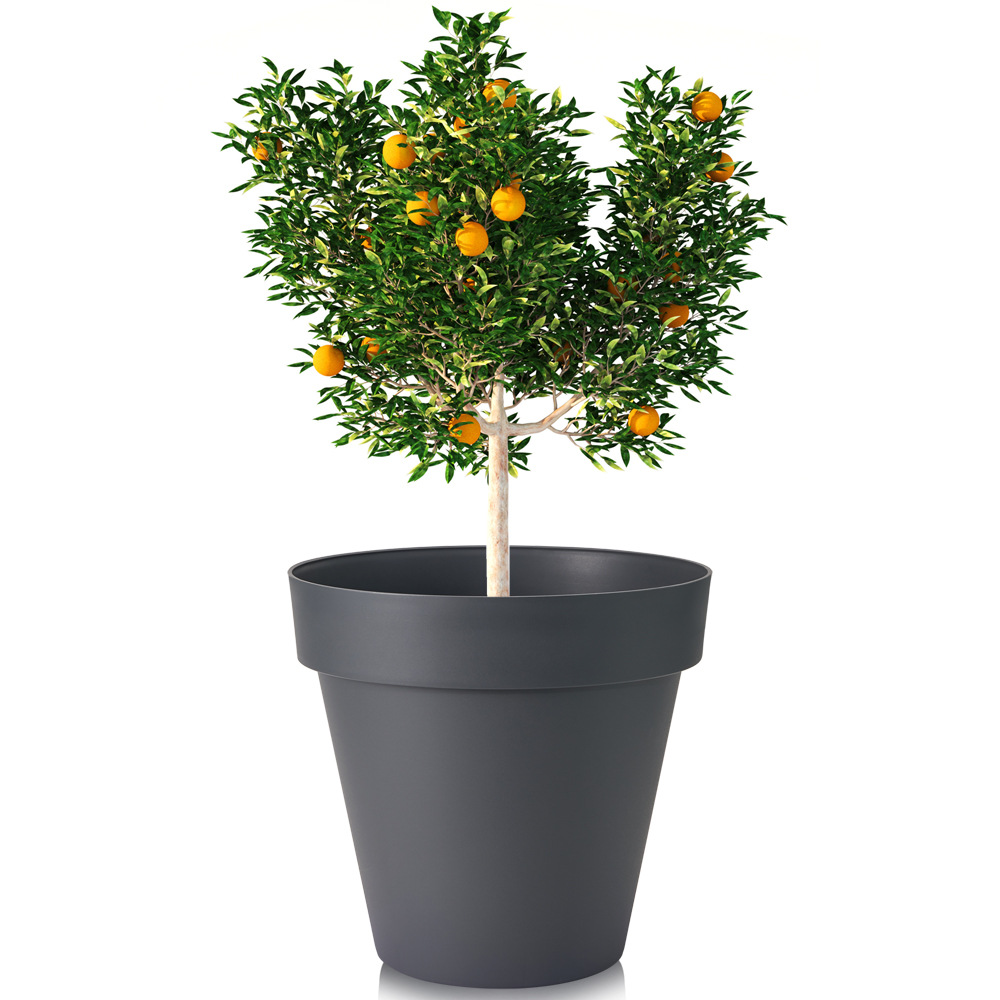 灰色白色大號自動吸水塑料懶人花盆室內落地圓形盆景綠蘿植物花盆