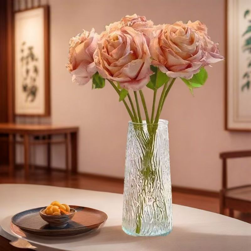Vase modern simple glass vase large transparent water-raised rich…