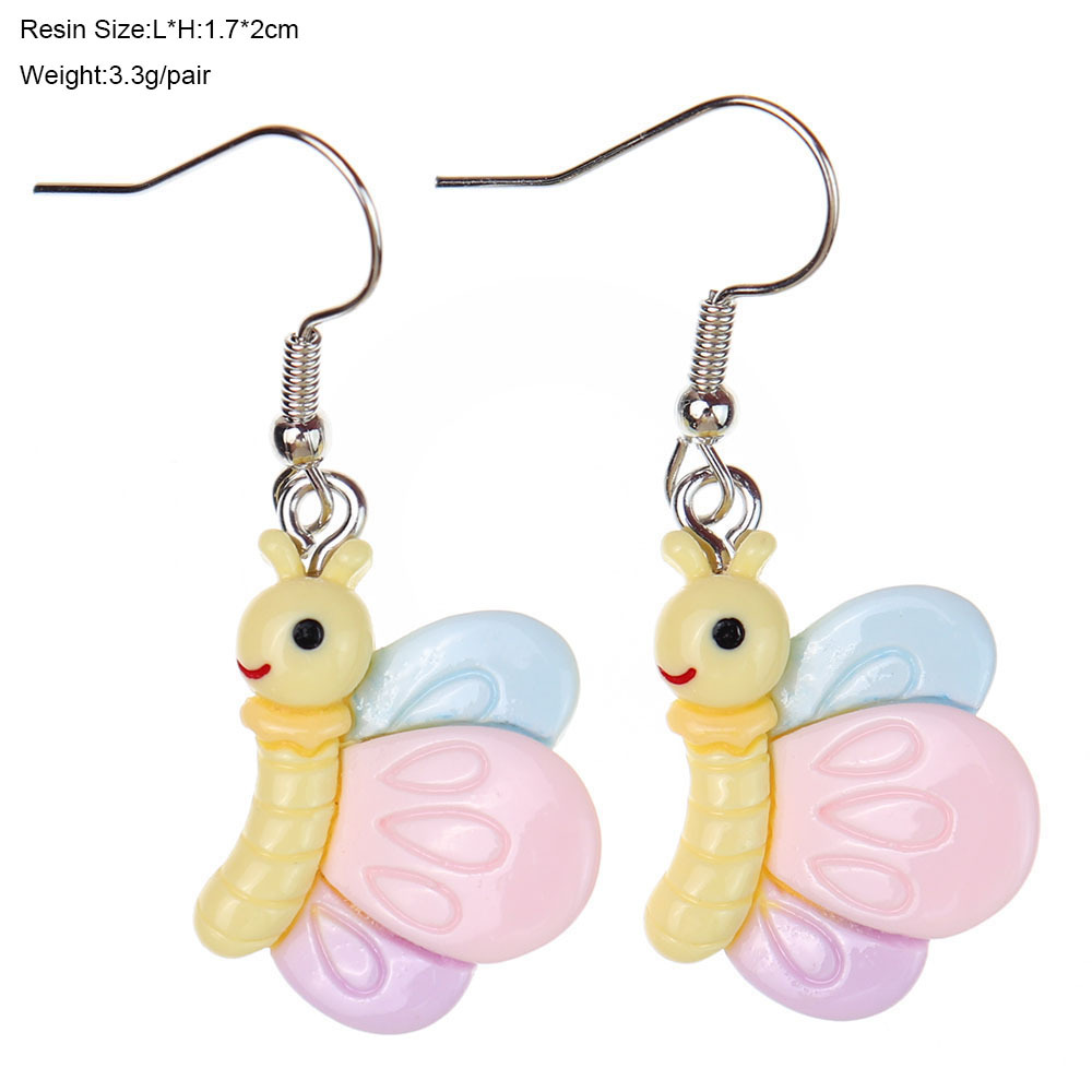 1 Pair Cartoon Style Cute Insect Plastic Drop Earrings display picture 6