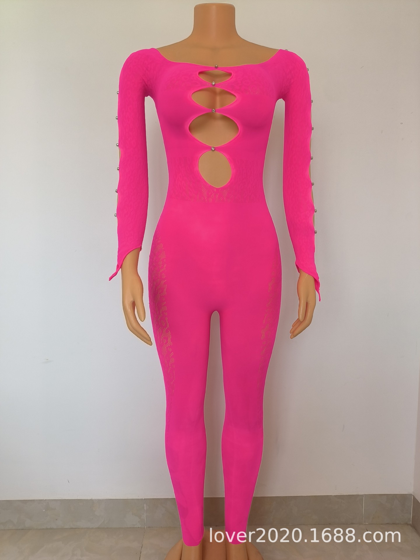 FFW1271 mujeres europeas y americanas sexy hueco malla sexy pijamas discoteca encaje sexy ropa interior mono