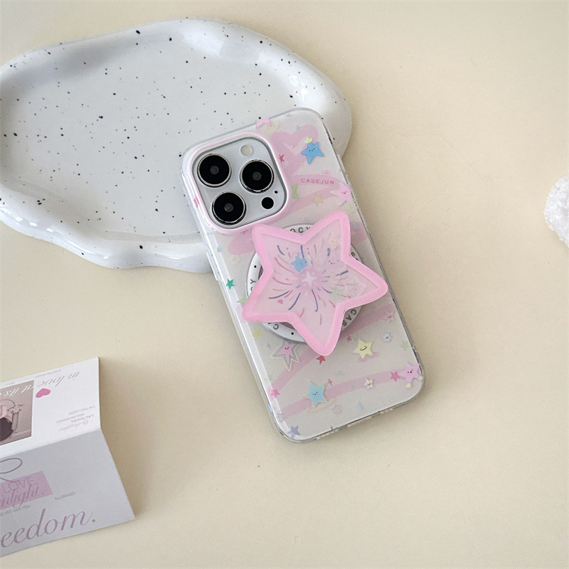 Girls Series ins Estrella rosa Adecuado para iphone16ProMax Soporte magnético 14/13 Apple 15 Nuevo